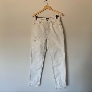 BDG Women's Slim Fit Ripped Cream Jeans